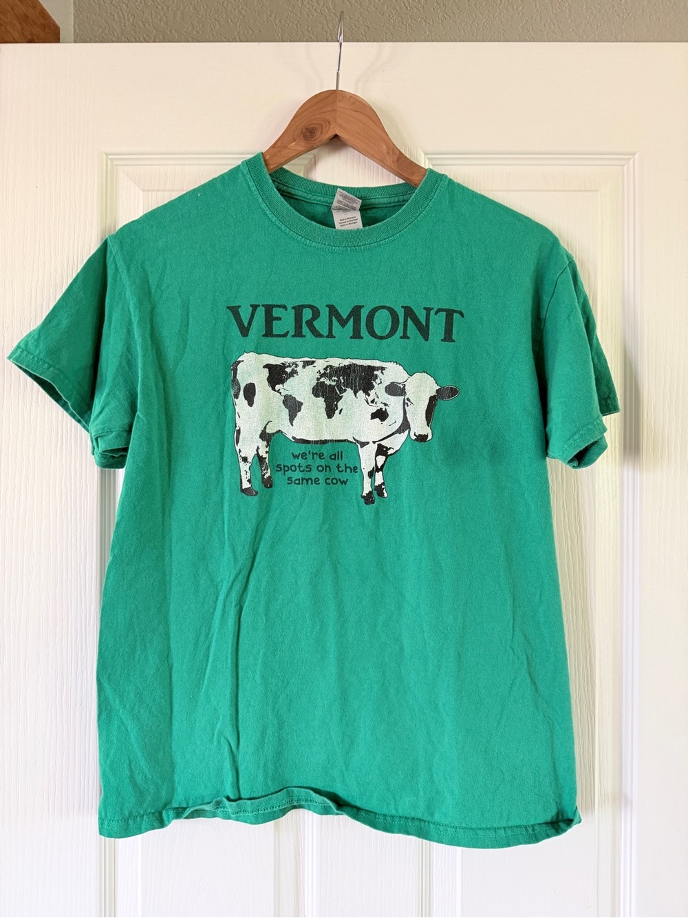 Gildan Green Vermont Cow Graphic Tee